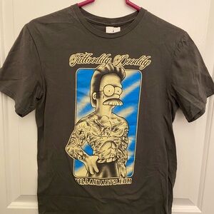 Tattooed Doodly Graphic T-Shirt - Gray